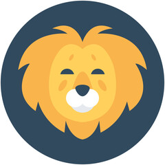 
Circus Lion Flat Vector Icon
