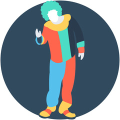 
Joker Face Flat Vector Icon
