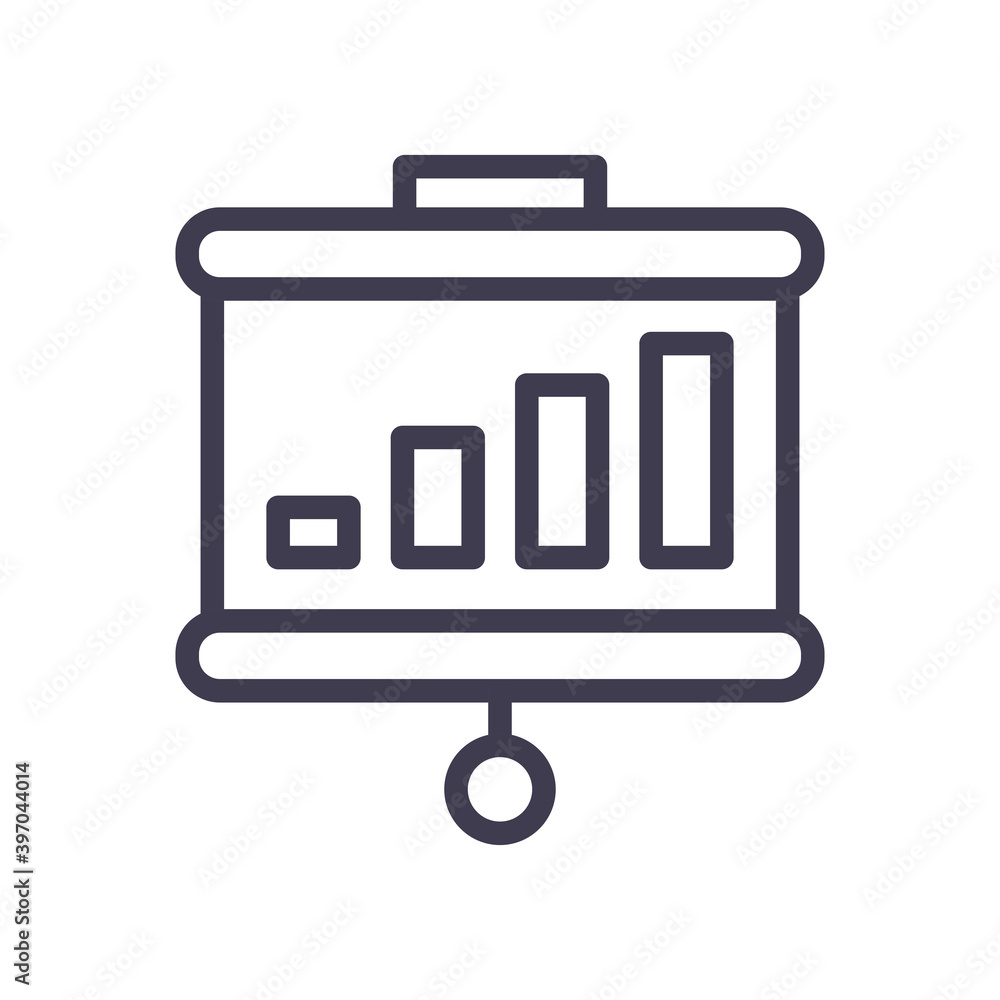 Aufkleber bars chart on board line style icon vector design