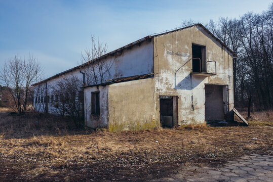 Old desolate PGR - form of polish collective farm in Gora, small village in Mazovia Province near Legionowo town, Poland