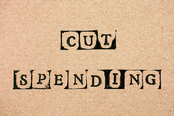 Cardboard with words Cut Spending