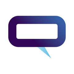 Communication bubble blue icon vector design
