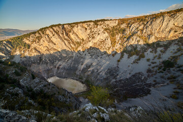 Blue lake in Imotski, Croatia without water