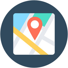 
Location Pin Flat Vector Icon
