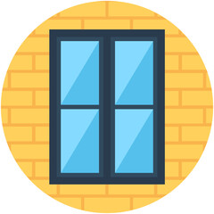 
Home Window Flat Vector Icon
