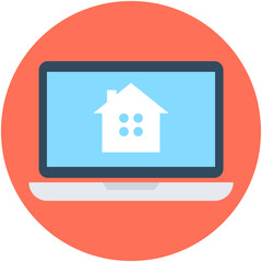 
Online Property Flat Vector Icon
