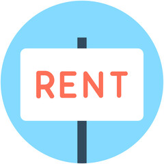 
Rent Signboard Flat Vector Icon
