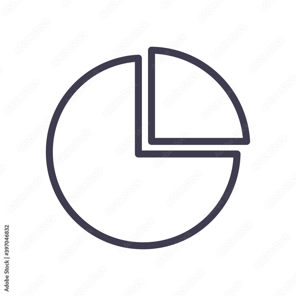 Poster cake chart line style icon vector design