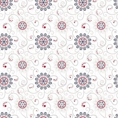 delicate floral seamless pattern with stylized flowers on a white background