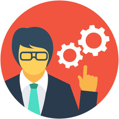 
Businessman Flat Vector Icon
