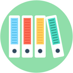 Fototapeta premium File Folders Flat Vector Icon 