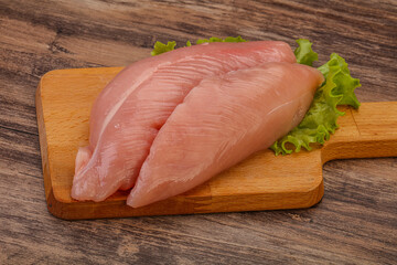 Raw turkey breast for cooking