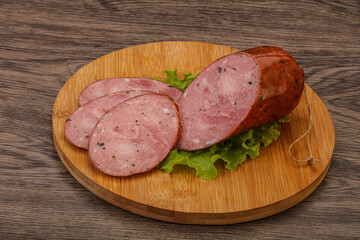 Smoked ham sausage with spices