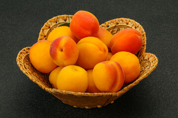 Fresh ripe sweet few apricots