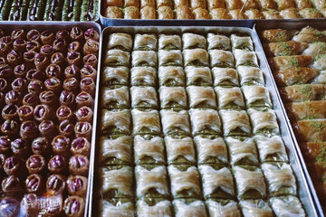 Close up turkish sweets baklava
