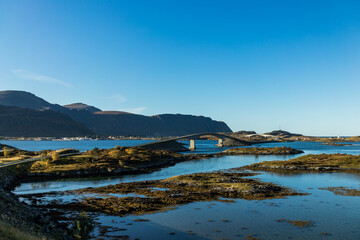 Fredvang Bridge Over Sea in Norway