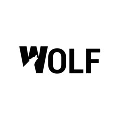 Fototapeta premium WOLF LOGO WORDMARK WITH HIDEN MEANING STYLE FOR WILD, NATURE, ADVENTURE AND SPORT LOGO