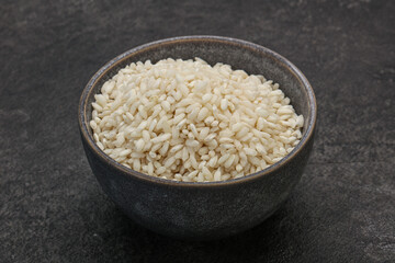 Raw arborio rice for Risotto