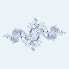 shades of pastel blue as intricate spiral used to generate variations shapes patterns and Julia type fractal designs