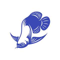 Arowana fish logo vector template, Creative Arowana fish logo design concepts, icon symbol, illustration