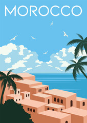 Morocco Vector Illustration Background - obrazy, fototapety, plakaty