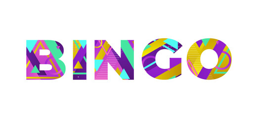 Bingo Concept Retro Colorful Word Art Illustration