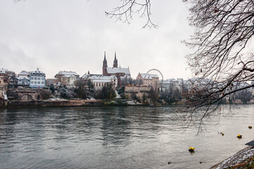 Basel, Münster, Kirche, Pfalz, Rhein, Rheinufer, Riesenrad, Grossbasel, Altstadt, Pfalz,...