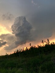 sunset in the mountains