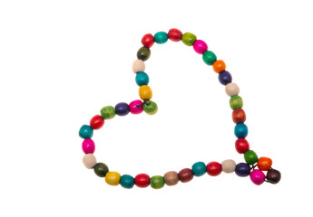 wooden colored beads isolated