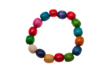wooden colored beads isolated