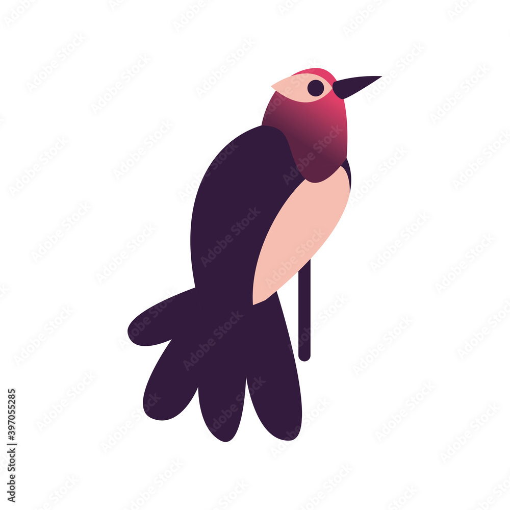 Poster bird abstract style icon isolated vector design