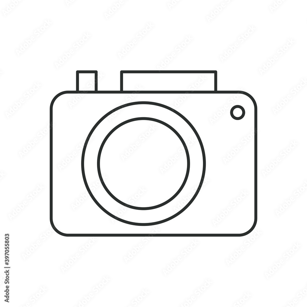 Poster camera device icon vector design