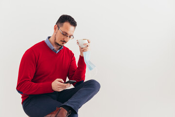 Businessman on coffee break