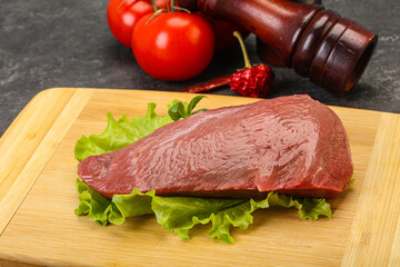 Raw beef piece for cooking