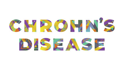 Chrohn’s Disease Concept Retro Colorful Word Art Illustration