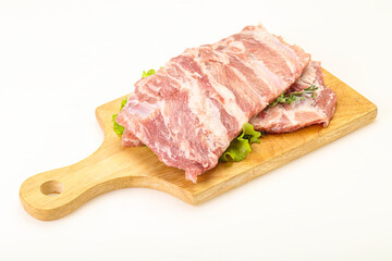Raw pork ribs for cooking