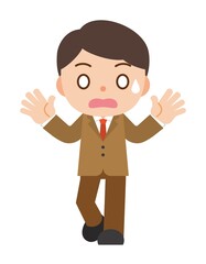 驚く スーツ 男性