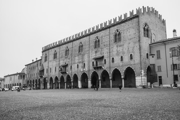 The Captain Palace in Renaissance square Piazza Sordello, Mantua