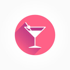 Cocktail Long Shadow Color Icon