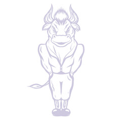 vector illustration of bull symbol of 2021