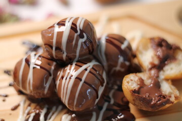 chocolate candies on a plate