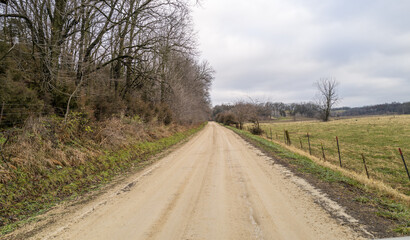 Fototapeta na wymiar empty dirt road in the country