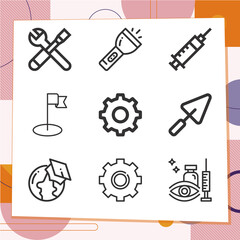 Fototapeta premium Simple set of 9 icons related to mental object