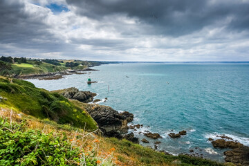 Lighthouse and coast landscape in Brittany, France