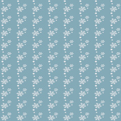 vertical white snowflakes pattern on blue background.