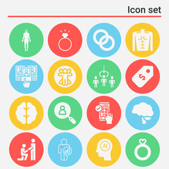 Fototapeta premium 16 pack of hire filled web icons set