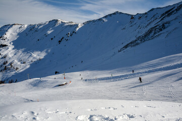 Fototapeta na wymiar Ski Route in the Swiss Alps, 4 Valleys