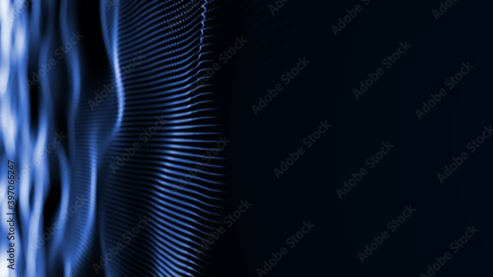 Poster abstract wave technology blue black background. conceptual waves copy space animation. loop waves. s