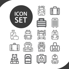 Simple set of dressing case related lineal icons.