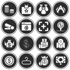 16 pack of expenses  filled web icons set